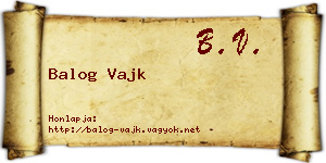 Balog Vajk névjegykártya